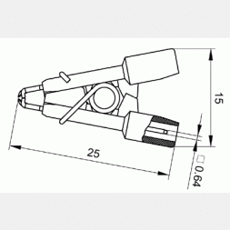 MICRO-SMD CLIP 1 (972416100) HIRSCHMANN-SKS Miniatur-Prüfspitze 1A 25mm ungefederter Stift 0,64mm, Schwarz