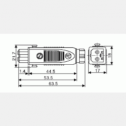 STAK 20 grey (931264106) HIRSCHMANN Conector industrial rectangular F 2P+PE, IP54