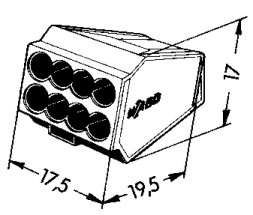 273-103 WAGO Conector cu fixare prin impingere PUSH WIRE 8-cond. 2,5mm2 24A 1P gri