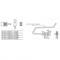 A2-10 SUNON Cablu de alimentare cu conector pentru ventilator, lungime 1m