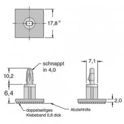 DSP 06,4 LCBSB ETTINGER Leiterplatten-Abstandshalter