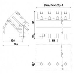 PI16-5,08-IQ-P EUROCLAMP PCB Plug-In Terminal Blocks