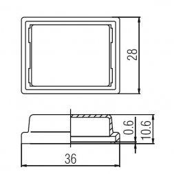 203.201.011 MARQUARDT Ochranný kryt PVC transparentní pro vypínače 30x22mm