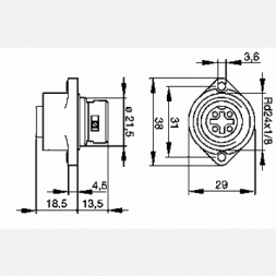 CA 3 GD (932321100) HIRSCHMANN Conector industrial circular F, Panou 3P+PE, IP67