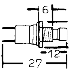 T 250 A = C 312 R ROT VARIOUS Întrerupător cu buton D7mm, de moment 0-(1) SPST 0,5A 250VAC, Roșu, Terminale de lipire