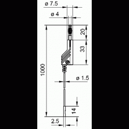MAL N 4-0,64/100-0,25 BK (934160100) HIRSCHMANN-SKS Przewód pomiarowy wtyk bananowy 4mm - gniazdo 0,64mm, 3A 100cm, czarny