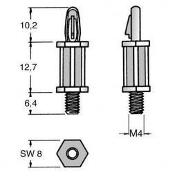 DSP 12,7 MSCBS ETTINGER Manşoane distanţatoare din plastic pentru circuite imprimate