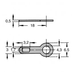 SPOC-0 ETTINGER Soldering Lug D4,3x18mm Brass/Ag