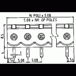 PV04-5,08-H-P EUROCLAMP Listwa zacisk. do PCB rozłączalna M P5,08mm 12A 4P zamknięta 90° zielona