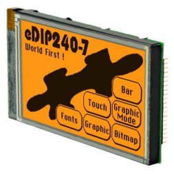 EA eDIP240J-7LATP DISPLAY VISIONS LCD grafikus kijelző 240x128 FSTN borostyán, LED háttérvil. +TP