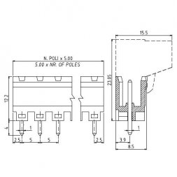 PV06-5-V EUROCLAMP PCB Plug-In Terminal Blocks