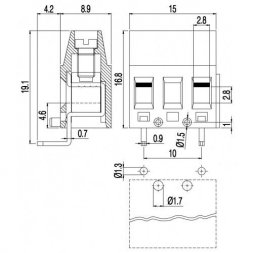 MVE252-10-HR EUROCLAMP Printklemmen mit Schraubverbindung