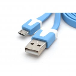 VA-FC-1M-BLW FTDI Flat USB A to Micro B Cable 1M- Blue and White