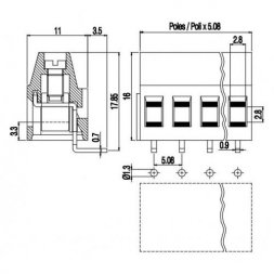 MV254-5,08-H EUROCLAMP Blocuri de conexiuni pentru circuite imprimate