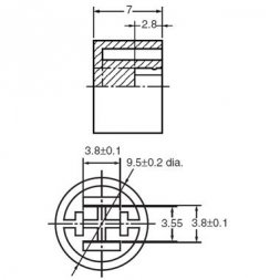 B32-1610 OMRON Capac rotund D9,5x7mm pentru comutatoare 12x12mm seriile B3F, B3FS, și B3W, Negru