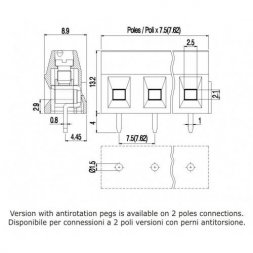 MVS179-7,5-V EUROCLAMP Morsettiere per circuito stampato