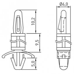 DSP 09,5 LCBS ETTINGER Distanční sloupky - plastové pro plošné spoje