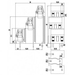 MVT252-10,16-V EUROCLAMP Printklemmen mit Schraubverbindung