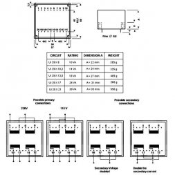 45044 MYRRA PCB Mount Transformer UI39-10,2 2x9V 14VA 2x115V