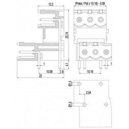 PDSV01-10,16-H EUROCLAMP Borniers pour circuits imprimés, enfichables
