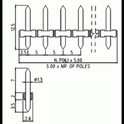 PVS06-5 EUROCLAMP Conector Plug-in PCB M P5mm 10A 6P negru