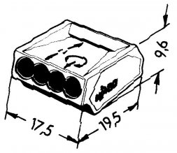 273-102 WAGO Conector cu fixare prin impingere PUSH WIRE 4-cond. 2,5mm2 24A 1P gri inchis