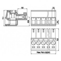 SH04-3,81-E EUROCLAMP Borniers pour circuits imprimés, connecteurs enfichables