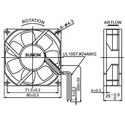 KD1208PTB1.13.(2).GN SUNON Axiálne ventilátory DC