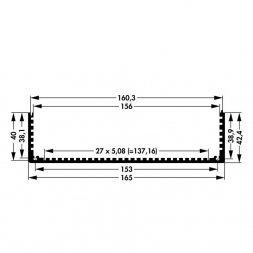 KO HL 6 174,6 TP FISCHER ELEKTRONIK Profil pro skříňku KO 165x42,4mm L=174,6mm, transparentní pasiv.
