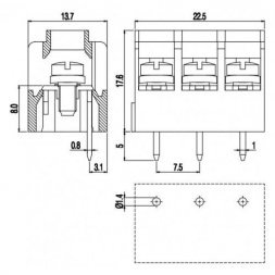 MT173-7,5-YC EUROCLAMP Screw connection PCB Terminal Blocks