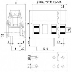 MV25D2-10,16-V EUROCLAMP Printklemmen mit Schraubverbindung