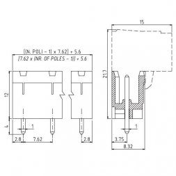 PV04-7,62-V EUROCLAMP Borniers pour circuits imprimés, enfichables
