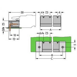 231-833/001-000 WAGO Borniers pour circuits imprimés, enfichables