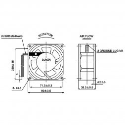 SF23080A-2083HSL (SF23080A-2083HSL.GN) SUNON Axiálne ventilátory AC
