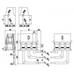 ML253-5-D-P EUROCLAMP Borniers pour circuits imprimés, avec vis