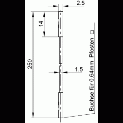 MKL 0,64/25-0,25 BK (973604100) HIRSCHMANN-SKS Messleitung 3A 25cm 2x isolierten Buchsen für Stift 0,64mm, Schwarz