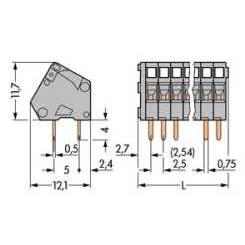 233-116 WAGO Listwy zaciskowe do PCB bez śrubek