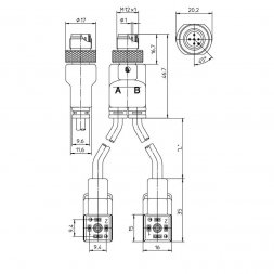 ASB 2-VC 1A-1-3-226/1 M LUMBERG AUTOMATION Industrielle Kabelsätze