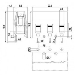 MVE272-7,5-HR EUROCLAMP Morsettiere per circuito stampato