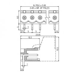 PV06-5-H EUROCLAMP Borniers pour circuits imprimés, enfichables