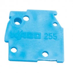 255-400 WAGO End Plate Snap-fit 1mm Thick, for Series 255, Blue