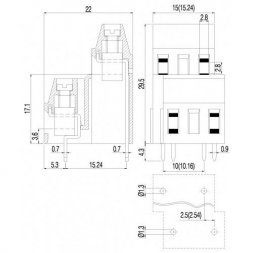 MVD251-10-V EUROCLAMP Morsettiere per circuito stampato