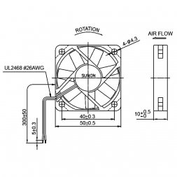 KD1205PFS2.11.GN SUNON Axiálne ventilátory DC