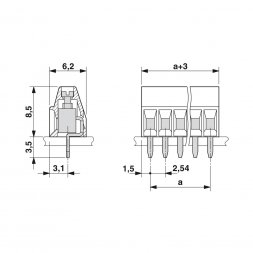 MPT 0,5/11-2,54 (1725740) PHOENIX CONTACT Borniers pour circuits imprimés, avec vis