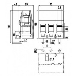 MVE252-5-HR EUROCLAMP Borniers pour circuits imprimés, avec vis