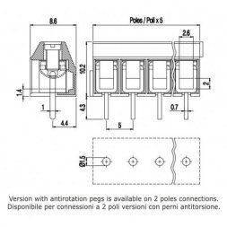 MBE155-5-V EUROCLAMP Morsettiere per circuito stampato