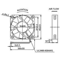 KD1245PFS2.11.GN SUNON Axiálne ventilátory DC