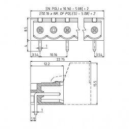 PV06-10,16-H-P EUROCLAMP PCB Plug-In Terminal Blocks