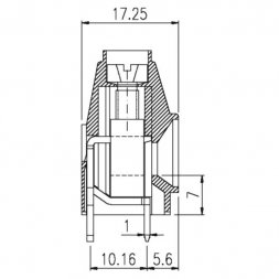 MV102-10,16-V EUROCLAMP Svorkovnica do DPS modulárna P10,16mm 10mm2 57A 2P V