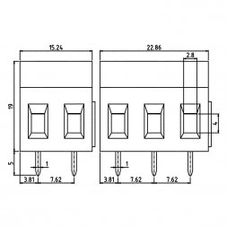 MVSP273-7,62-V EUROCLAMP Borniers pour circuits imprimés, avec vis